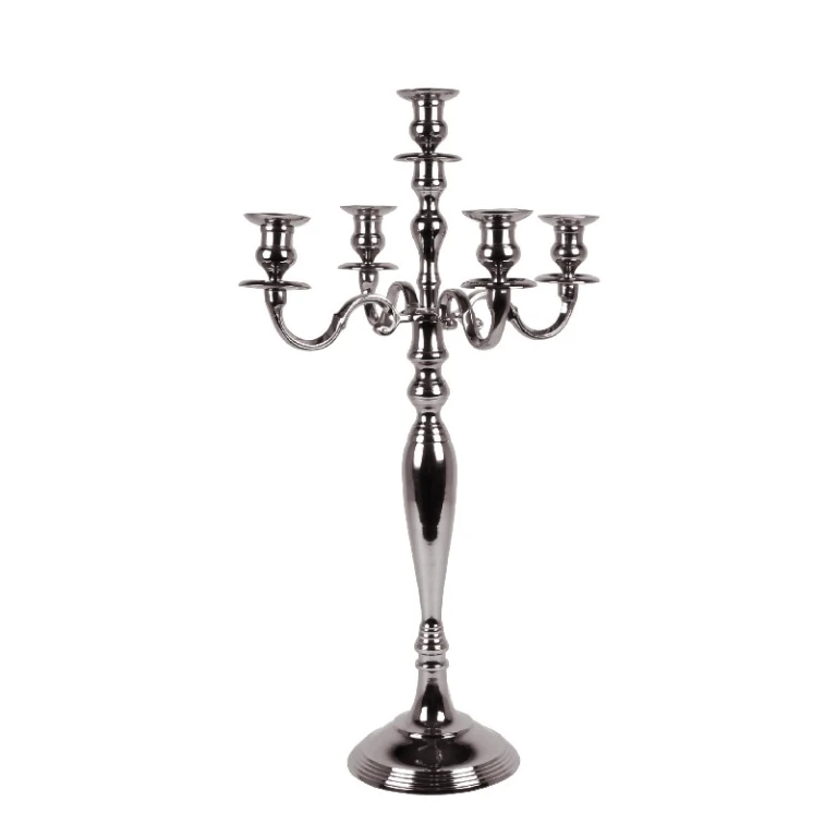 Kandelaber 5-armet - 80 cm - sølv - aluminium