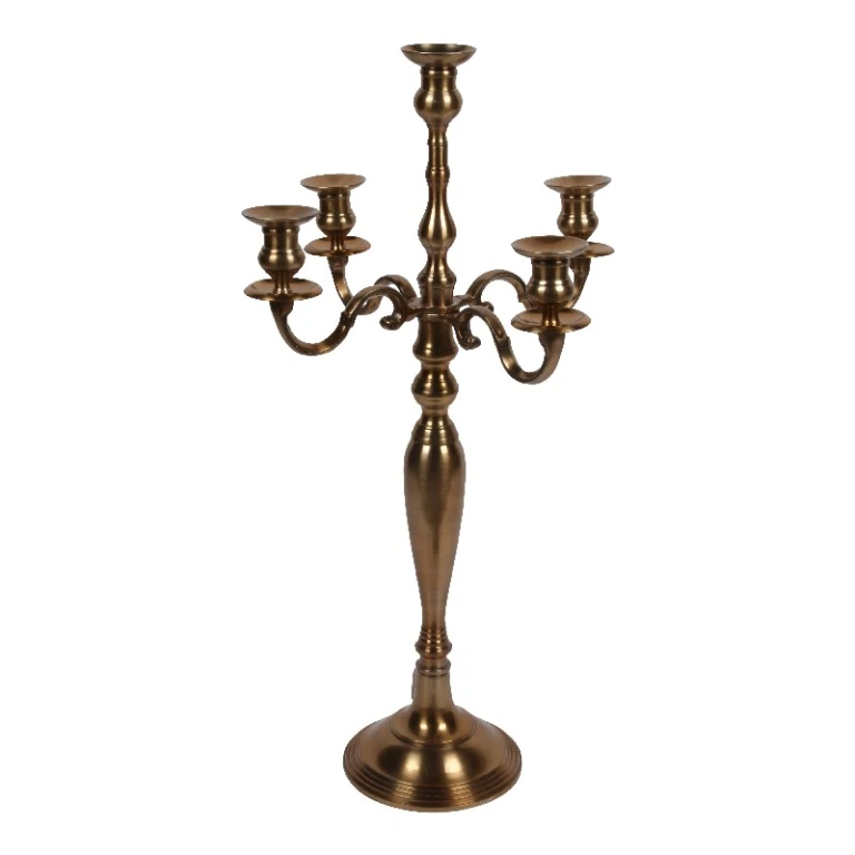 Kandelaber 5-armet - 80 cm - guld - aluminium
