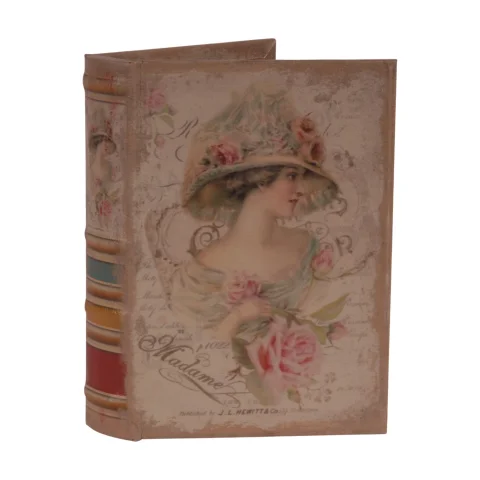 Opbergdoos in boekvorm - 20 cm - roze - kunstleer