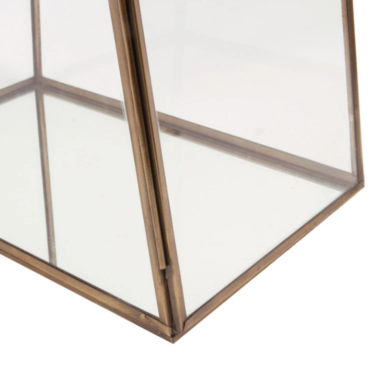 Displaybox - messing og glas - guld - 45 cm - 1 stk