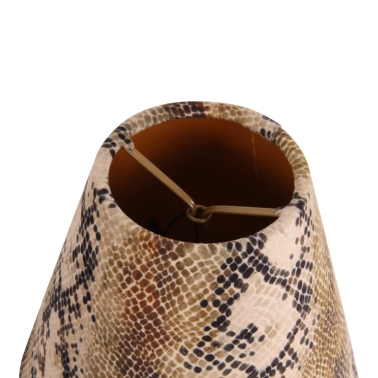 Lampeskærm Slangeprint 13 cm - Grå - Stof - 1 stk