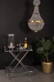 Serveer trolley - zilver - glas & staal - 88 cm