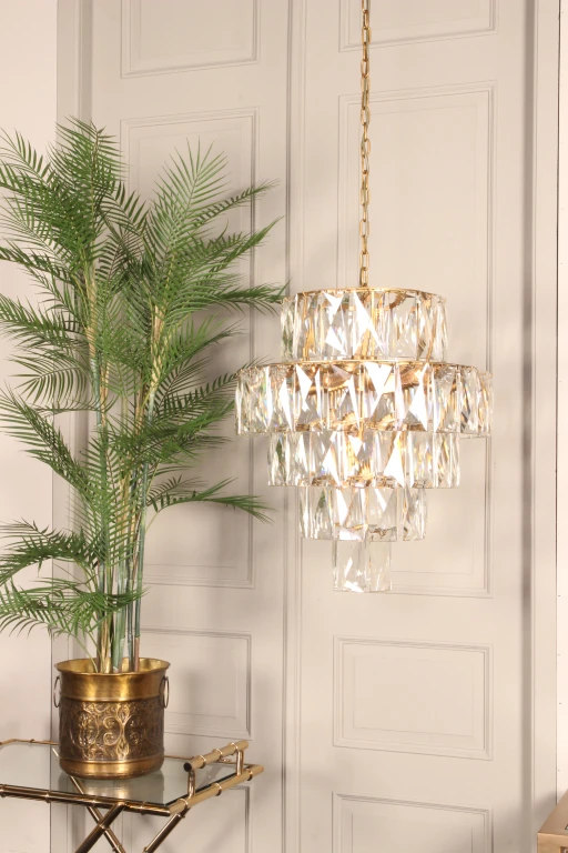 Dutch Style lysekrone Basilio - 60 cm - guld - glas