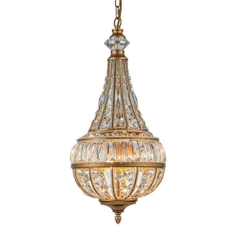Dutch Style Kronelampe Colosseo - 80 cm - guld - jern og glas