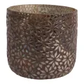 Vægelampeholder med mosaikblomst - brun - glas - 17 cm