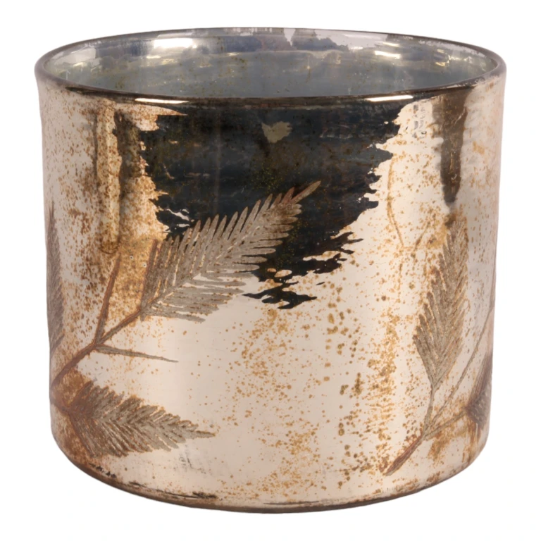 Vægelampe holder blade - sølv - glas - 18 cm - 1 stk
