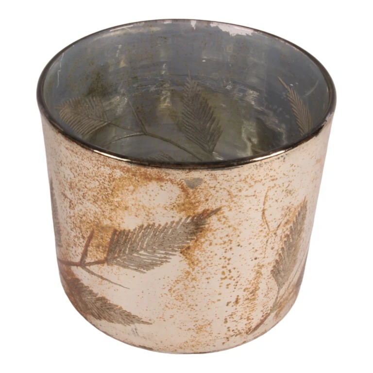 Vægelampe holder blade - sølv - glas - 18 cm - 1 stk