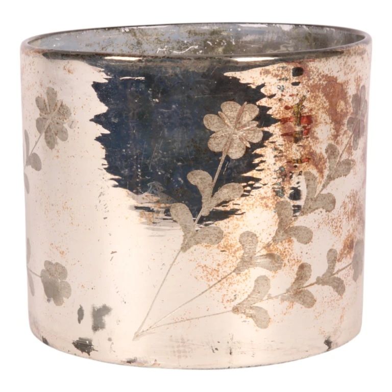 Vægelampe Blomster - guld - glas - 18 cm