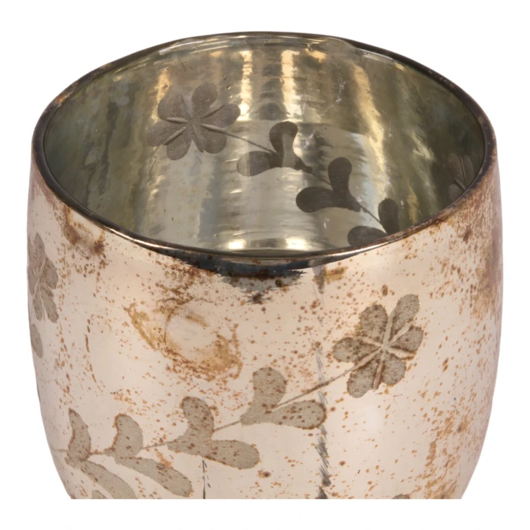 Vægelampe Blomster - guld - glas - 16 cm