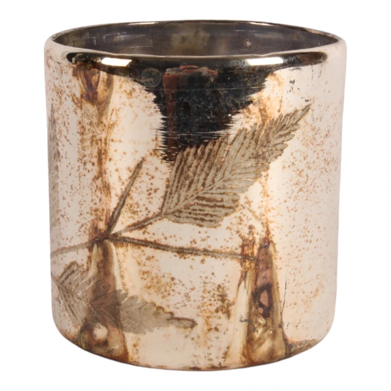 Vægelampe med Blade - sølv - glas - 12 cm