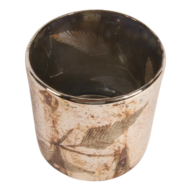 Vægelampe med Blade - sølv - glas - 12 cm