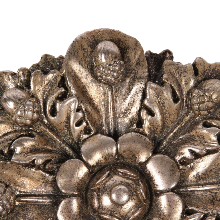 Vægornament i blomstform - sølv - 15 cm - kunstharpiks