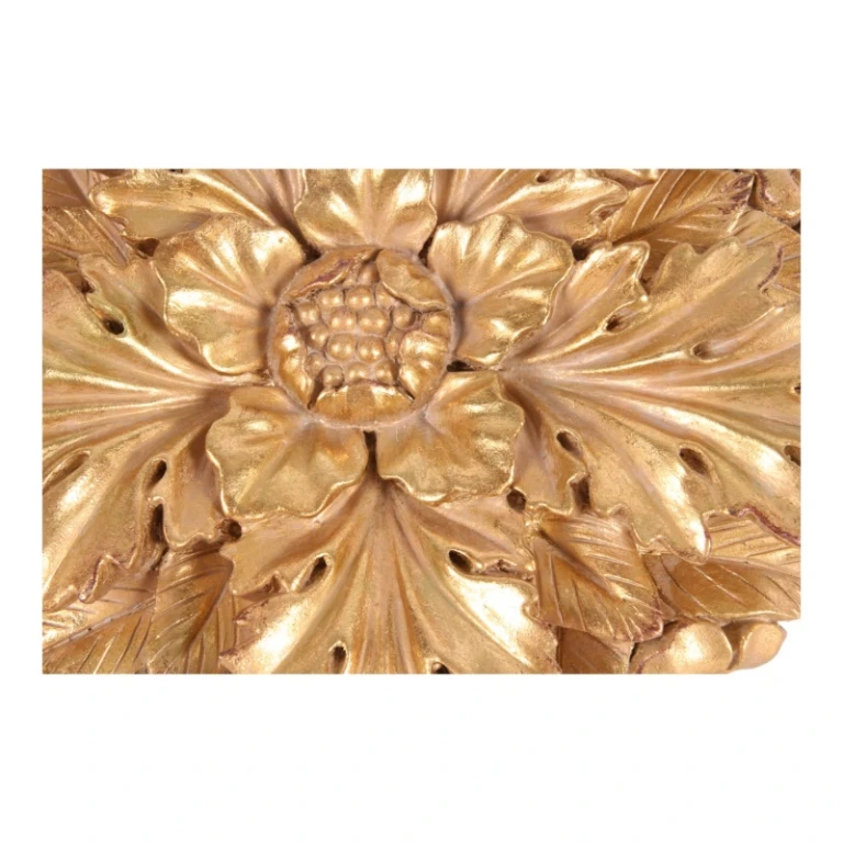 Vægornament Blomst - guld - 25,5 cm - kunstharpiks