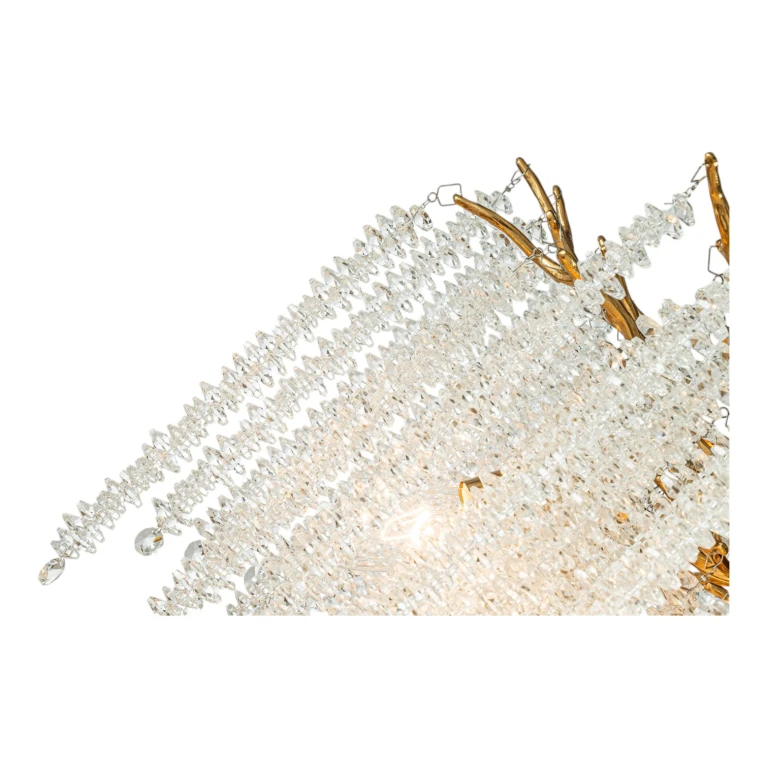 Dutch Style Kronelampe Vandfald - 45 cm - guld - glas