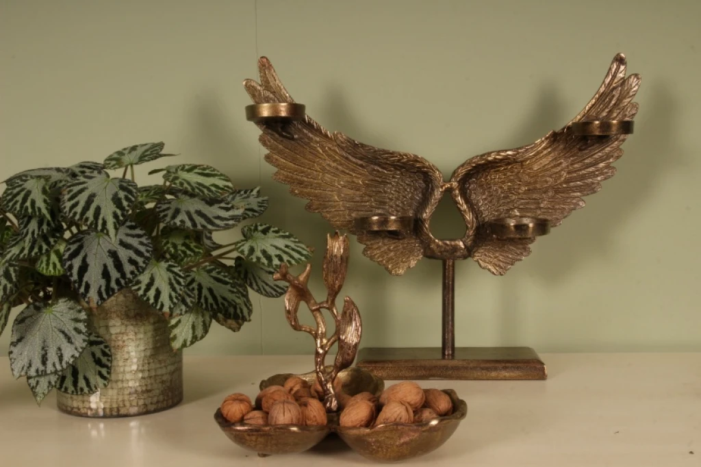 Decorative bowls - gold - aluminum - set of 3 pieces - 24 cm