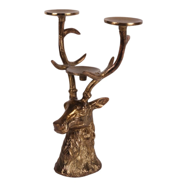 Kandelaber Hert - 36 cm - guld - aluminium