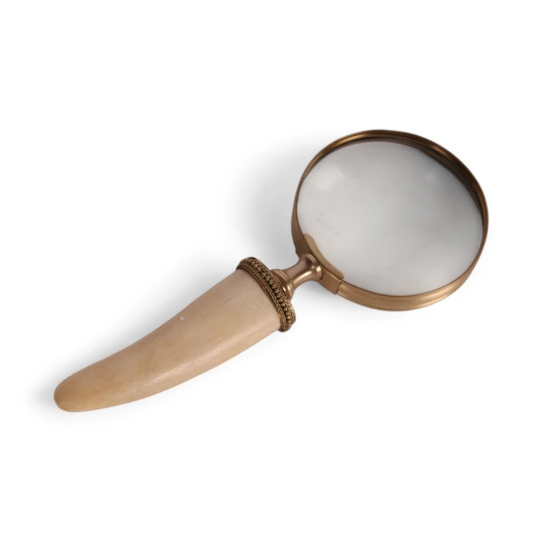 Forstørrelsesglas knogle - messing - guldfarvet - 19 cm - 1 stk
