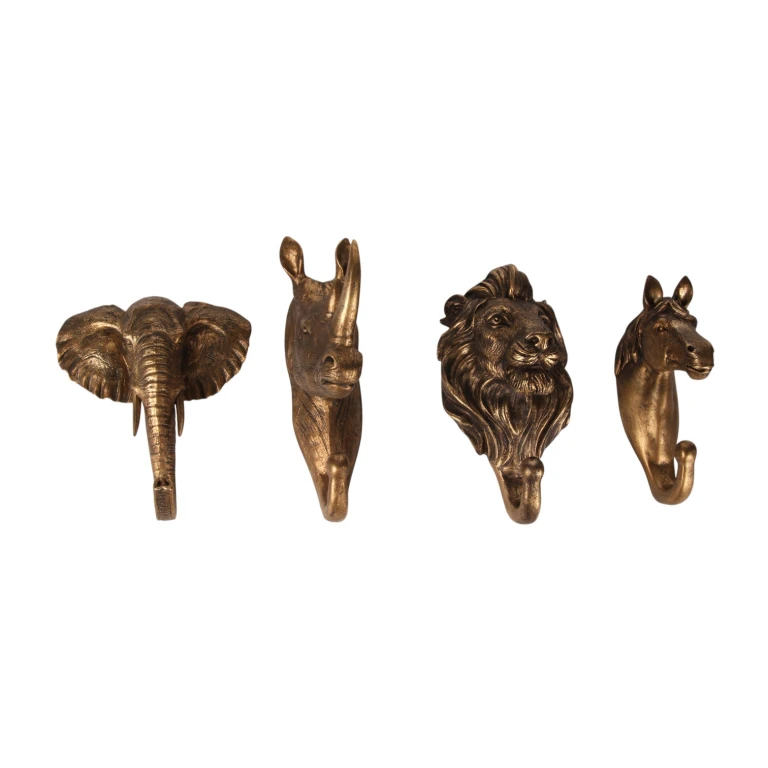 Vægkrog Næsehorn - guld - 18,5 cm