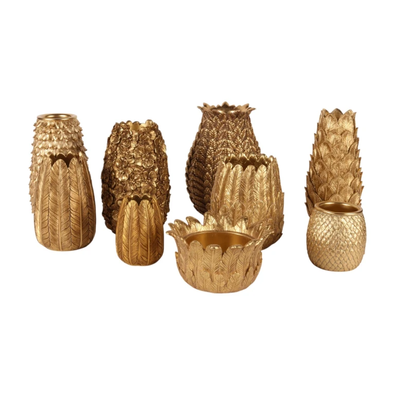 Vase Skæl - 9,5 cm - guld - kunstharpiks