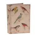 Opbergdoos boekvormig - 20 cm - beige - kunstleer
