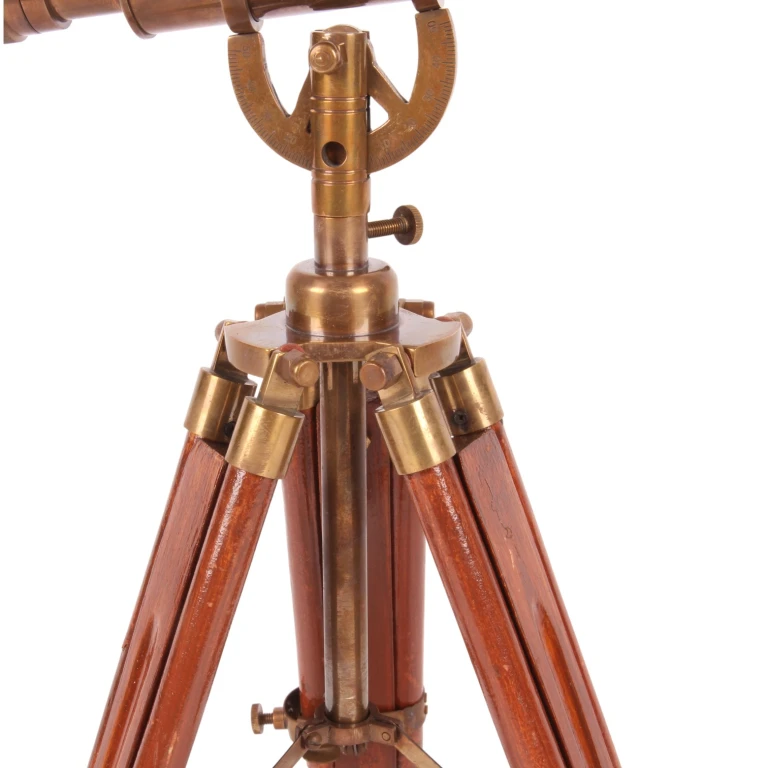 Teleskop på stativ - brun - messing/aluminium - 47 cm