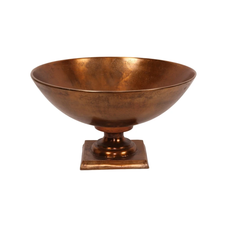 Dekorativ skål på fod - antik bronze - 52 cm - 1 stk