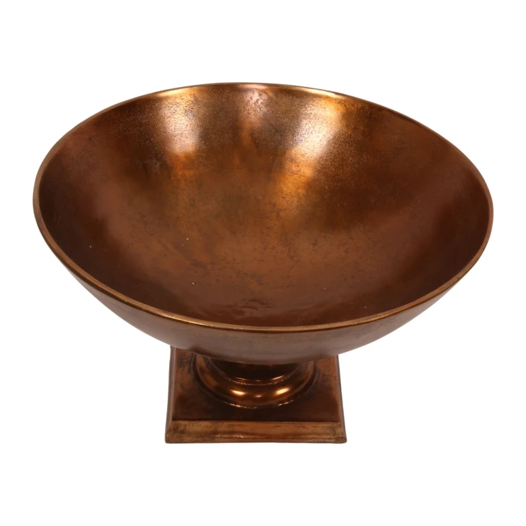 Dekorativ skål på fod - antik bronze - 52 cm - 1 stk