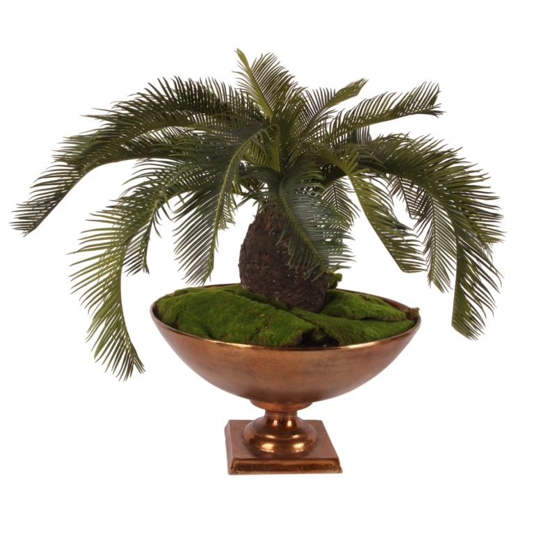 Dekorativ skål på fod - antik bronze - 52 cm - 1 stk