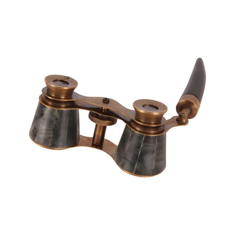 Dekorativ kikkert - grøn/sort - messing - 20 cm