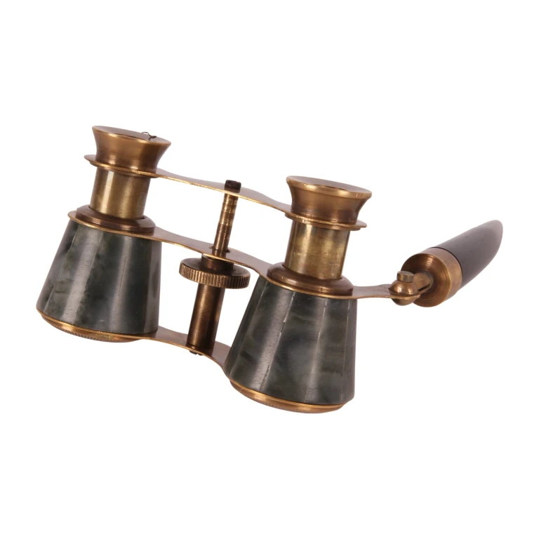 Dekorativ kikkert - grøn/sort - messing - 20 cm