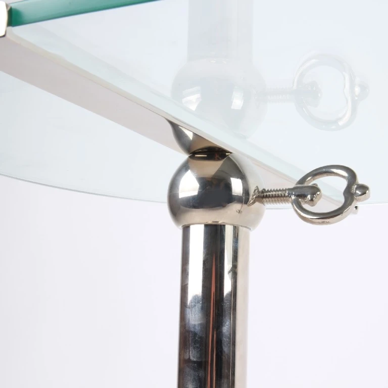 Kagefad 90 cm sølv messing & glas