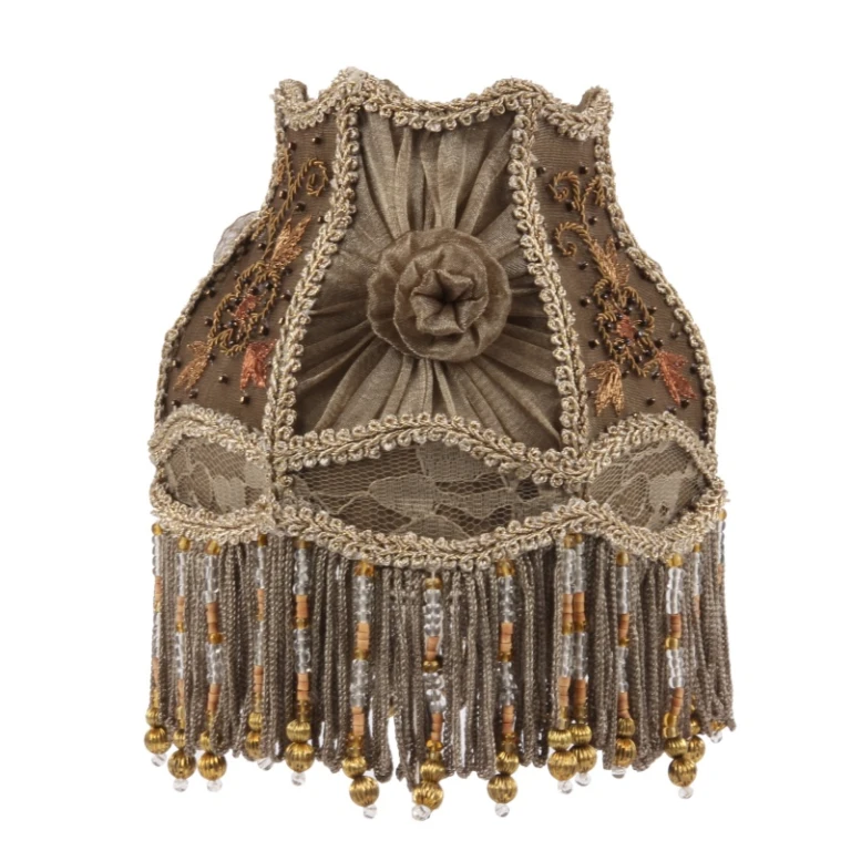 Lampeskærm Victorian Clip-On - 15 cm - taupe - stof