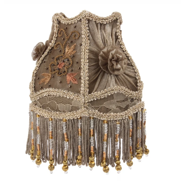 Lampeskærm Victorian Clip-On - 15 cm - taupe - stof