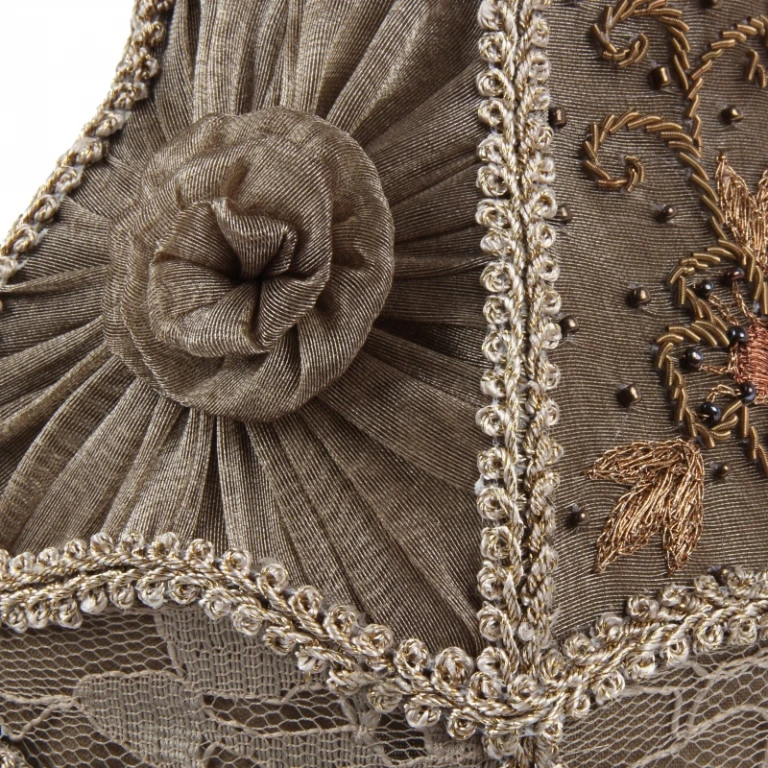 Lampeskærm Victorian Clip-On - 15 cm - taupe - stof