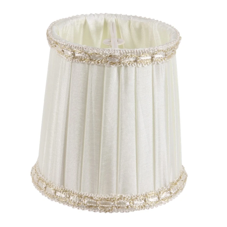 Lampskærm Victorian Mini Clip-On - 8 cm - cremefarvet - stof