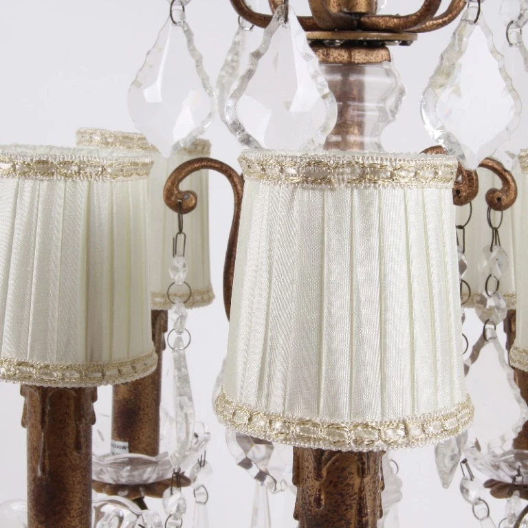 Lampskærm Victorian Mini Clip-On - 8 cm - cremefarvet - stof