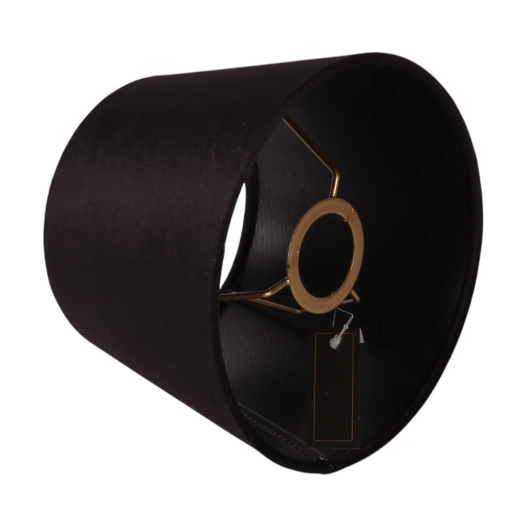 Lampeskærm rund - 20 cm - sort - stof