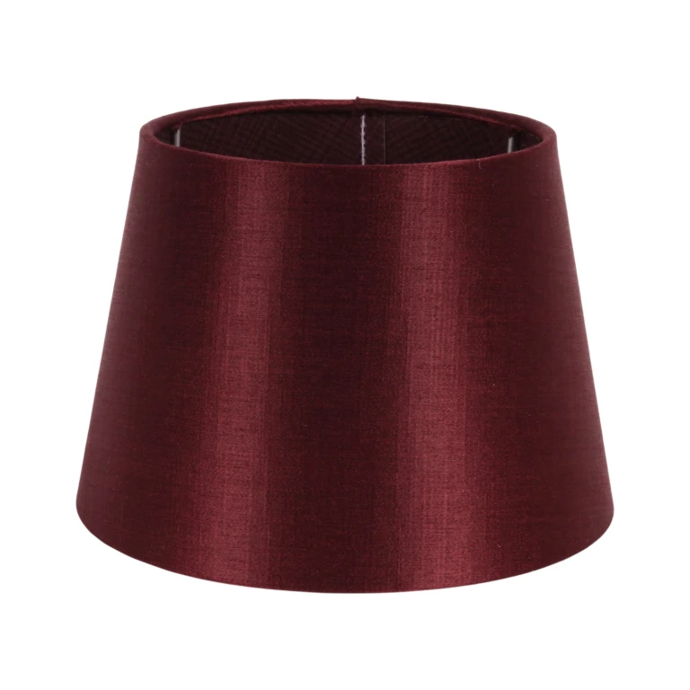 Lampeskærm - Rund - 20 cm - Rød - Stof