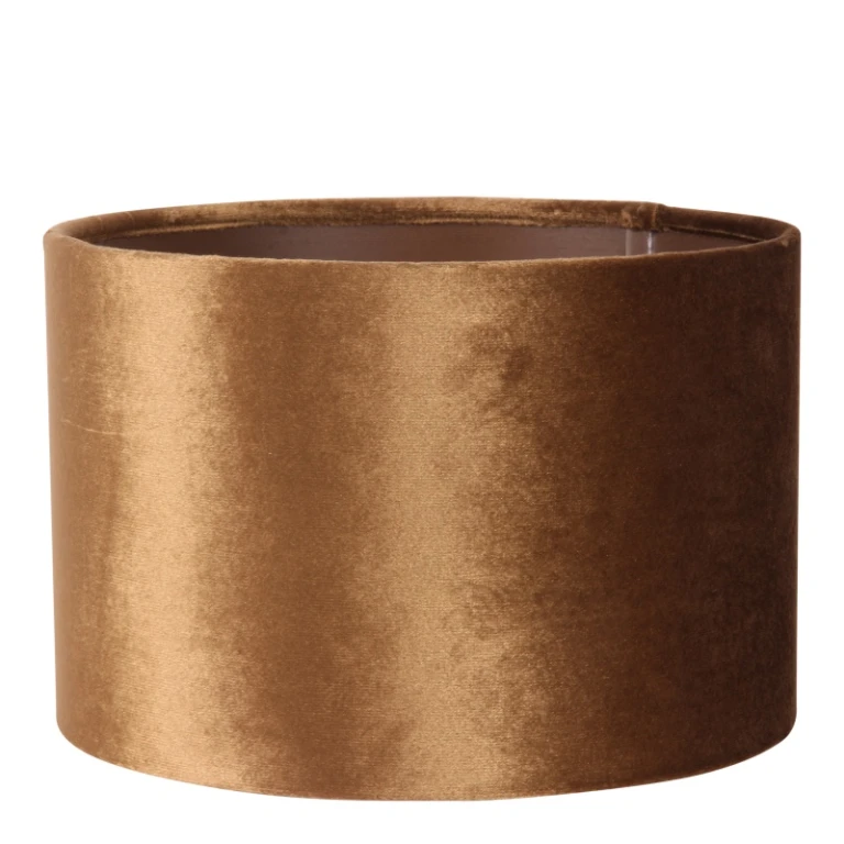Lampskærm Cylinder - 20 cm - Guld - Stof