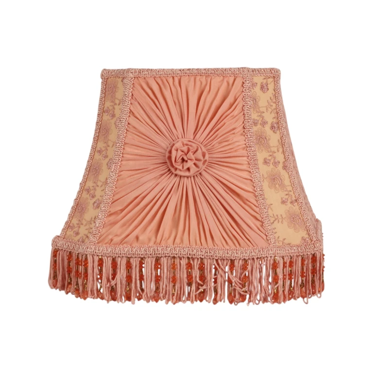 Lampskærm Victorian Firkantet - 30 cm - Lyserød - Stof