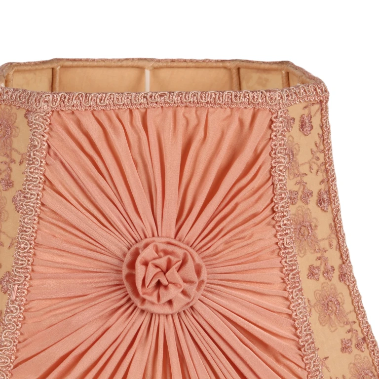 Lampskærm Victorian Firkantet - 30 cm - Lyserød - Stof