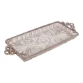 Dienblad messing en glas - zilver - 33 x 16 cm