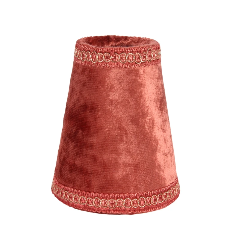 Lampskærm - 9 cm - rød - stof