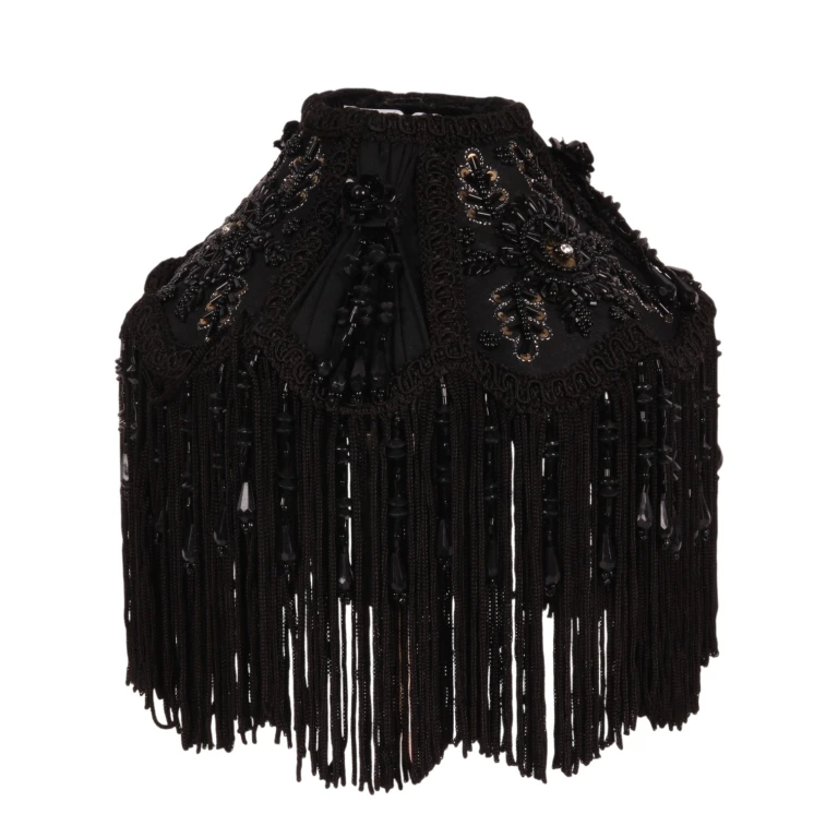 Lampeskærm Victorian Dome - 18 cm - sort - stof