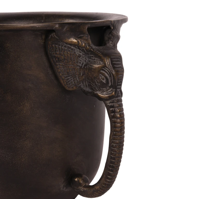 Vin køler Elefant - antikt guld - aluminium - 20 cm